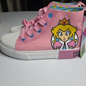Kids Pink Princess Peach  High-Top Sneakers